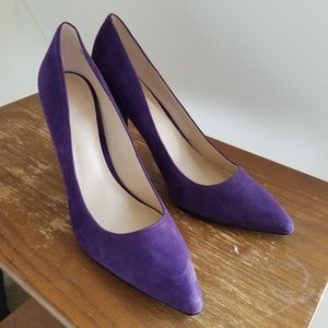 Rich jewel tone purple suede woman's pump